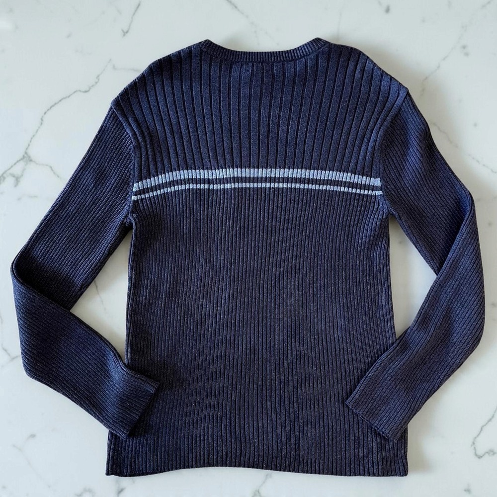 Calvin Klein Jeans Sweater XL Navy Blue Vintage 90s Y2K Ribbed Normcore Grunge - Picture 7 of 11